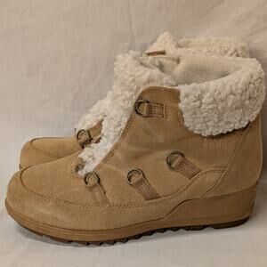 Sorel Evie Cozy Lace Bootie Tawny Buff/Wood Women's 8